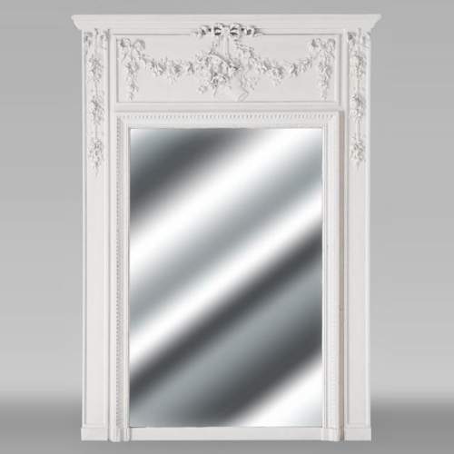 Louis XVI style trumeau decorated with a floral basket