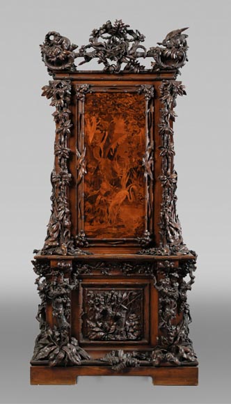 Jean-Pierre TAHAN & Joseph CREMER, two-part carved buffet with marquetry panel called “Fantasy Furniture” Exhibition 1855 Jean-Pierre TAHAN & Joseph CREMER, two-part carved buffet with marquetry panel called “Fantasy Furniture” Exhibition 1855-0