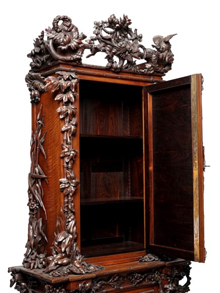 Jean-Pierre TAHAN & Joseph CREMER, two-part carved buffet with marquetry panel called “Fantasy Furniture” Exhibition 1855 Jean-Pierre TAHAN & Joseph CREMER, two-part carved buffet with marquetry panel called “Fantasy Furniture” Exhibition 1855-2