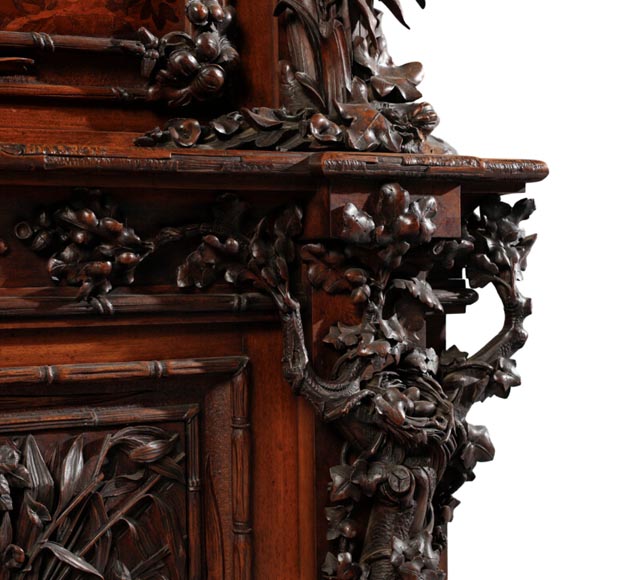 Jean-Pierre TAHAN & Joseph CREMER, two-part carved buffet with marquetry panel called “Fantasy Furniture” Exhibition 1855 Jean-Pierre TAHAN & Joseph CREMER, two-part carved buffet with marquetry panel called “Fantasy Furniture” Exhibition 1855-6
