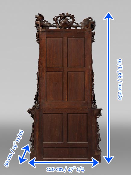 Jean-Pierre TAHAN & Joseph CREMER, two-part carved buffet with marquetry panel called “Fantasy Furniture” Exhibition 1855 Jean-Pierre TAHAN & Joseph CREMER, two-part carved buffet with marquetry panel called “Fantasy Furniture” Exhibition 1855-13