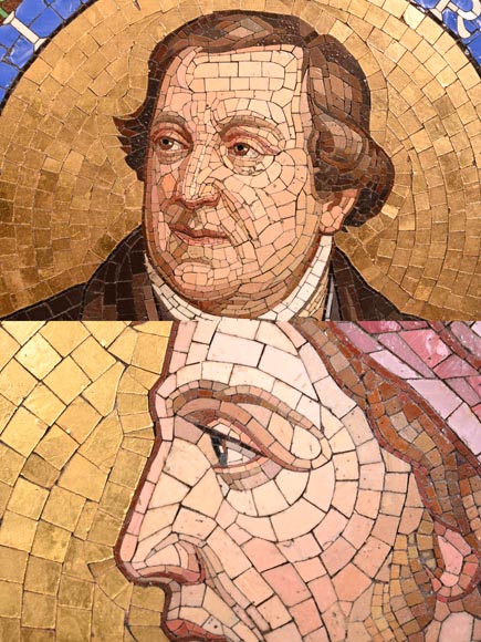 Antonio Salviati (Vicenza, 1816 – Venice, 1890), attributed to Pair of mosaic portraits of Gioachino Rossini and Baldassarre Peruzzi-3