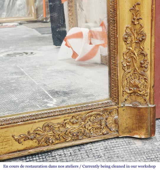 Small gilded Louis Philippe period trumeau, richly decorated-5