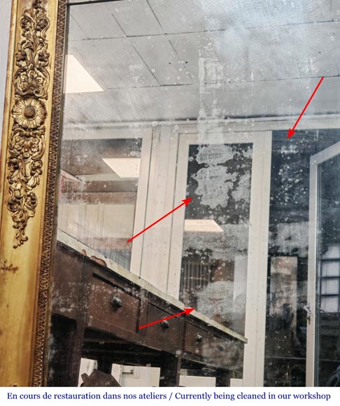 Small gilded Louis Philippe period trumeau, richly decorated-7