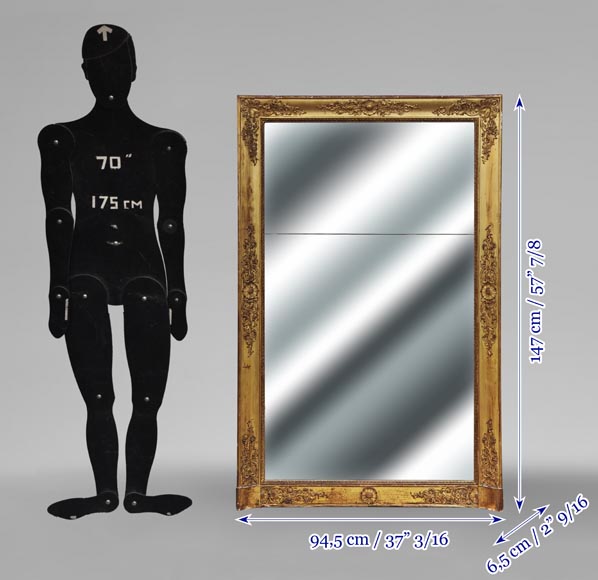 Small gilded Louis Philippe period trumeau, richly decorated-8