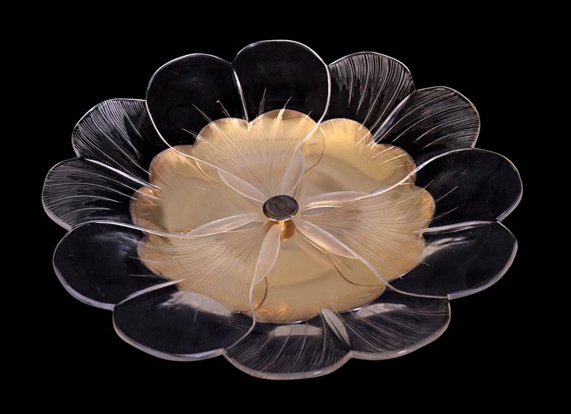 Maison CARDEILHAC, decorative plate in glass and gilt silver-0