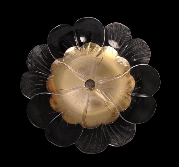 Maison CARDEILHAC, decorative plate in glass and gilt silver-1