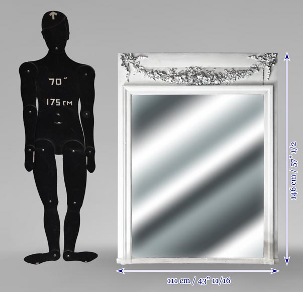 Louis XVI style trumeau with a floral garland Louis XVI style trumeau with a floral garland-5