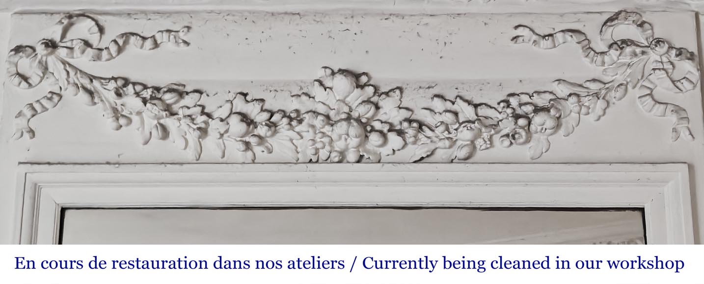 Louis XVI style trumeau decorated with a floral garland Louis XVI style trumeau decorated with a floral garland-1