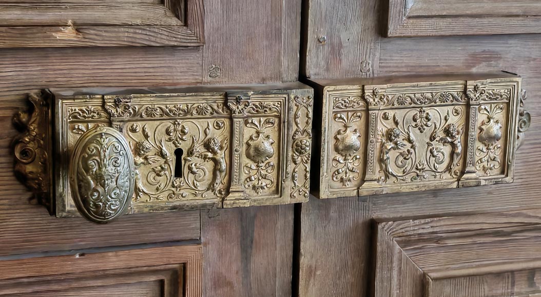 Set of 4 double doors in carved wood Set of 4 double doors in carved wood-4