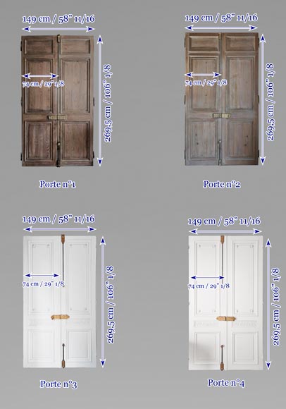 Set of 4 double doors in carved wood Set of 4 double doors in carved wood-27