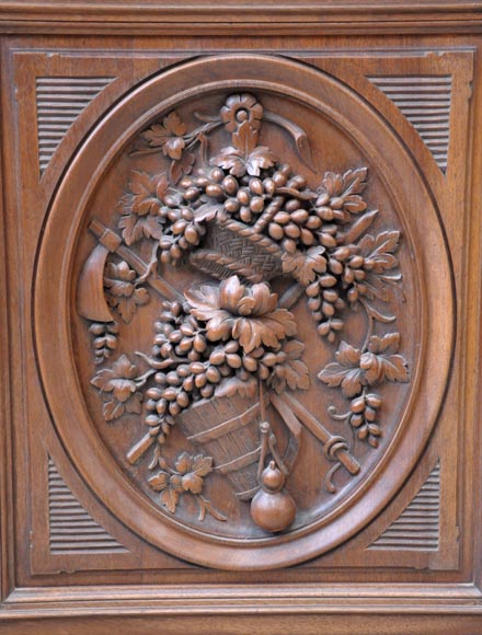 Large glazed Napoléon III period cabinet with rustic décor Large glazed Napoléon III period cabinet with rustic décor-3