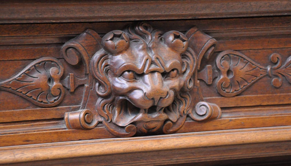 Large glazed Napoléon III period cabinet with rustic décor Large glazed Napoléon III period cabinet with rustic décor-4