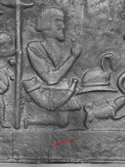 Cast iron fireplace plaque depicting Cast iron fireplace plaque depicting