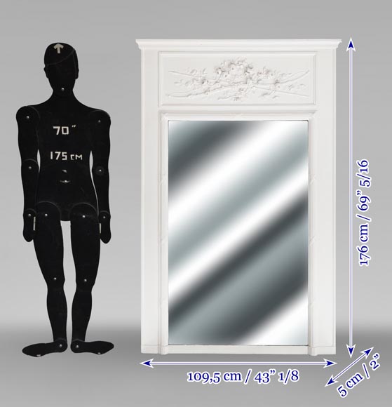 Louis XVI style trumeau with a rose crown Louis XVI style trumeau with a rose crown-7