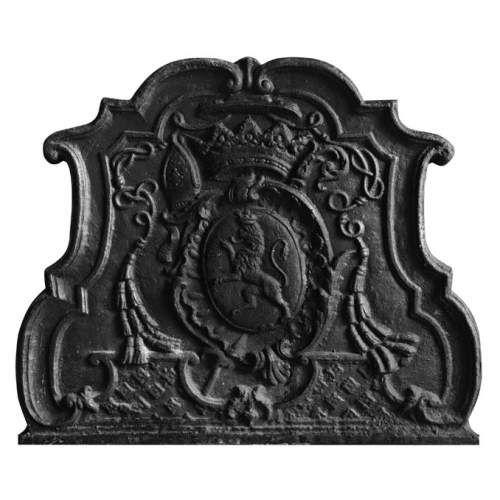 Fireplace plaque with lion coat of arms