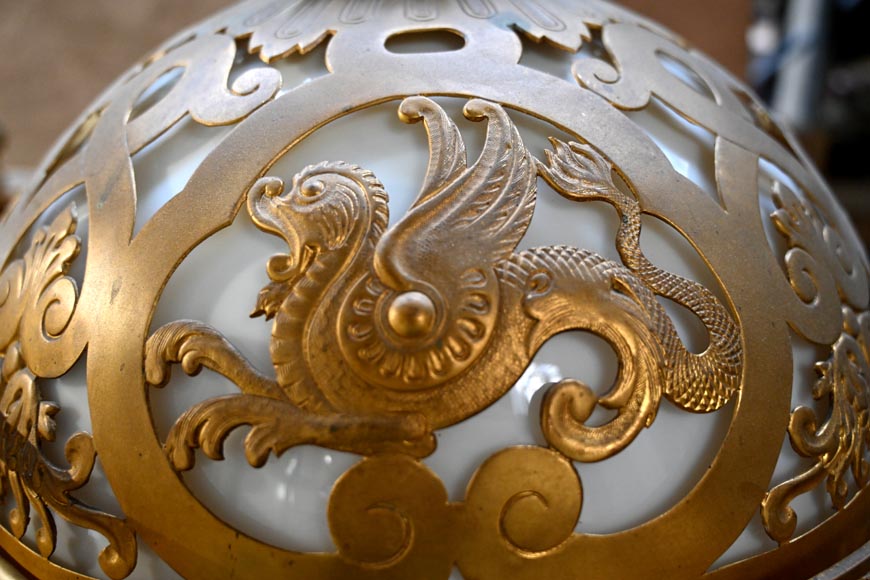 Napoléon III period gilt-bronze billiard chandelier Napoléon III period gilt-bronze billiard chandelier-4