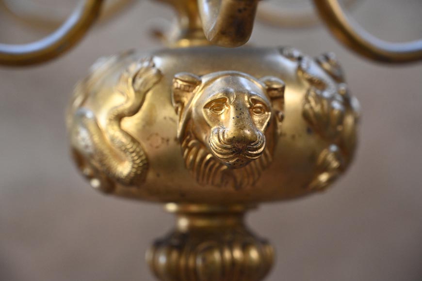 Napoléon III period gilt-bronze billiard chandelier Napoléon III period gilt-bronze billiard chandelier-5