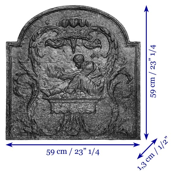 Fireplace plaque with figures near the fire Fireplace plaque with figures near the fire-8