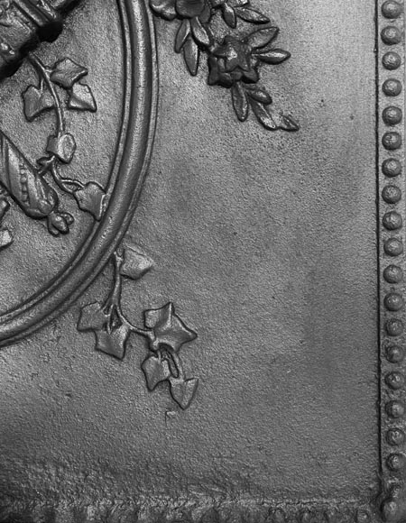 Louis XVI style fireplace plaque with quivers and torches-6