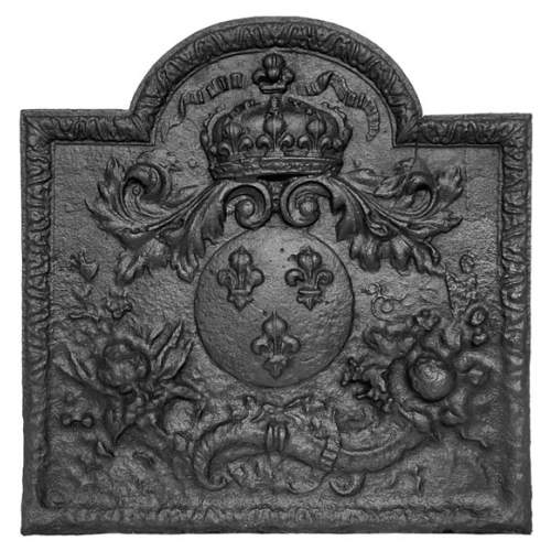 Fireplace plaque with the arms of France and cornucopia