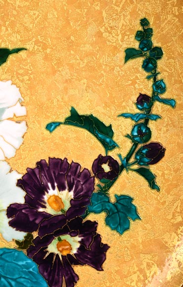 MILET & DIFFLOTH – Ornamental Glazed Ceramic Charger with Hollyhocks MILET & DIFFLOTH – Ornamental Glazed Ceramic Charger with Hollyhocks-4