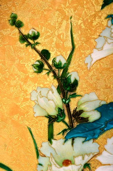 MILET & DIFFLOTH – Ornamental Glazed Ceramic Charger with Hollyhocks MILET & DIFFLOTH – Ornamental Glazed Ceramic Charger with Hollyhocks-5