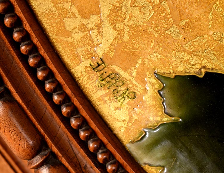 MILET & DIFFLOTH – Ornamental Glazed Ceramic Charger with Hollyhocks MILET & DIFFLOTH – Ornamental Glazed Ceramic Charger with Hollyhocks-6