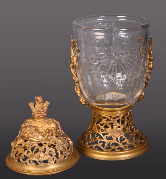 “Gourd” bowl, engraved crystal and gilt bronze “Gourd” bowl, engraved crystal and gilt bronze-3