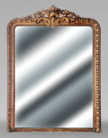 Louis XV style gilt trumeau with floral decoration Louis XV style gilt trumeau with floral decoration-0