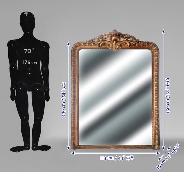 Louis XV style gilt trumeau with floral decoration Louis XV style gilt trumeau with floral decoration-6