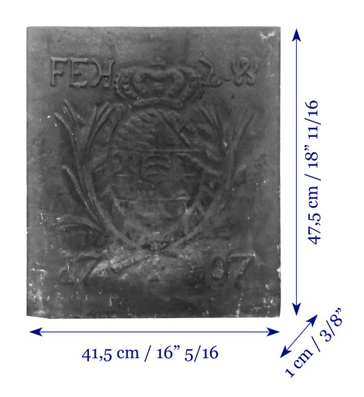 Square fireplace backplate, decorated-6