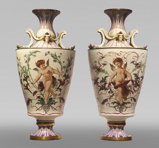Sèvres Manufactory, Pair of Rhodes vases commissioned by the Household of Emperor Napoleon III Sèvres Manufactory, Pair of Rhodes vases commissioned by the Household of Emperor Napoleon III-0