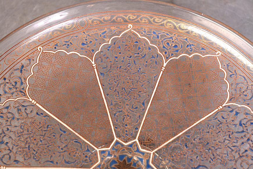 BROCARD Philippe-Joseph (in the style of) — Blown glass dish with enamel and gilt decoration in the perso-islamic taste BROCARD Philippe-Joseph (in the style of) — Blown glass dish with enamel and gilt decoration in the perso-islamic taste-3