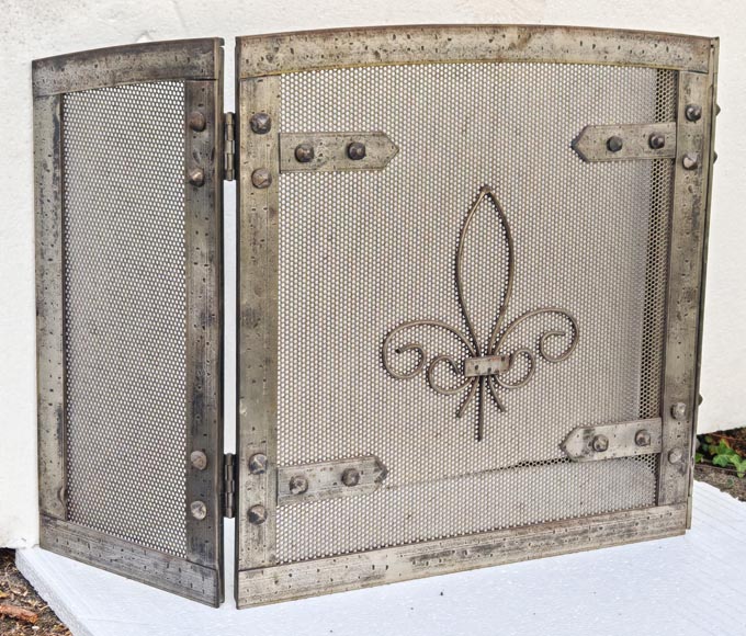 Modern spark screen decorated with a fleur-de-lis Modern spark screen decorated with a fleur-de-lis-1