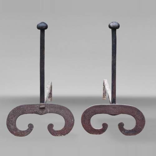 Pair of cast-iron andirons