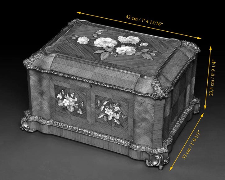 Maison TAHAN and Julien-Nicolas RIVART (1802-1867) - Perfume box decorated with porcelain marquetry Maison TAHAN and Julien-Nicolas RIVART (1802-1867) - Perfume box decorated with porcelain marquetry-5