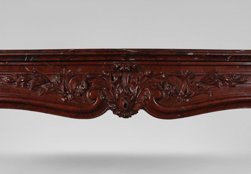 19th Century red Griotte marble mantel 19th Century red Griotte marble mantel-1