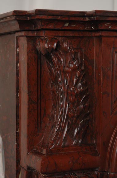 19th Century red Griotte marble mantel 19th Century red Griotte marble mantel-6