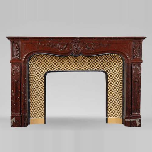 19th Century red Griotte marble mantel