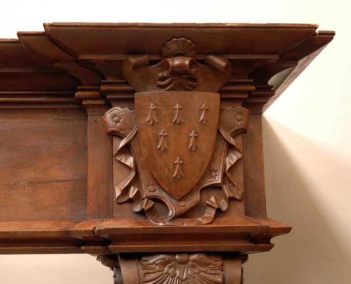 Antique oak mantel from the 19th century Antique oak mantel from the 19th century-2