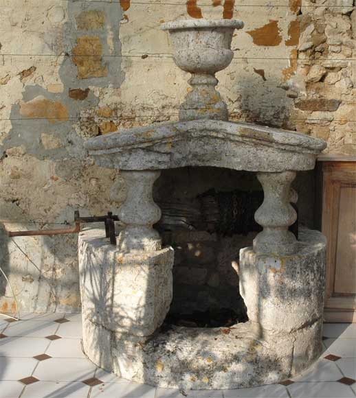 Antique stone well from the 18th century Antique stone well from the 18th century-0