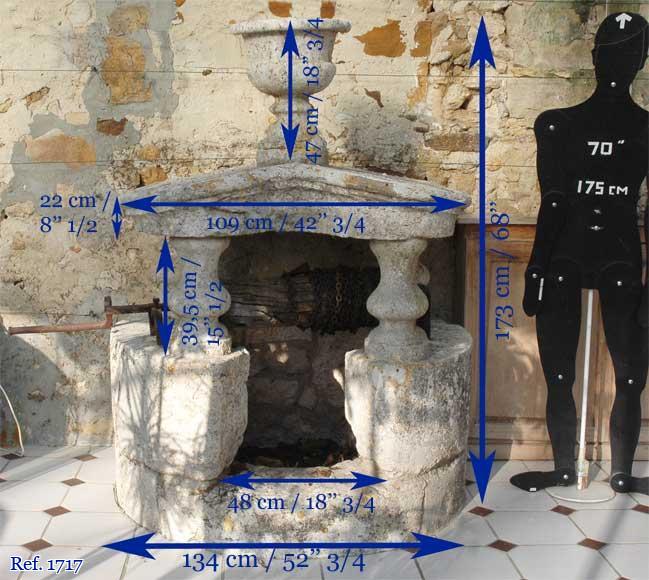 Antique stone well from the 18th century Antique stone well from the 18th century-9