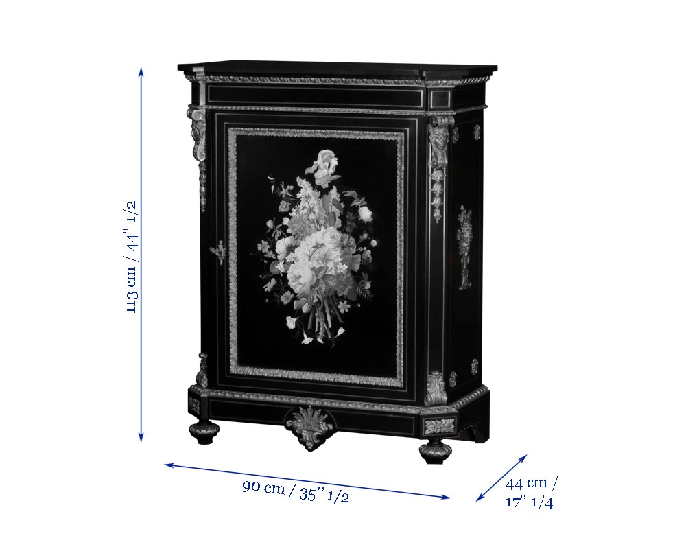 Julien-Nicolas RIVART (1802-1867) and Pierre-Joseph GUEROU - Pair of Side Cabinets decorated of bouquets in porcelain marquetry Julien-Nicolas RIVART (1802-1867) and Pierre-Joseph GUEROU - Pair of Side Cabinets decorated of bouquets in porcelain marquetry-6