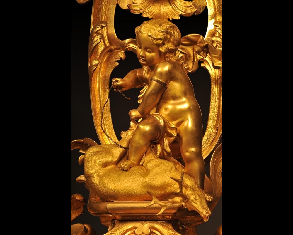 Henri HOUDEBINE and DEMAY « Cherubs on the hunt » Pair of candelabras presented at the Universal Exhibition of 1855 Henri HOUDEBINE and DEMAY « Cherubs on the hunt » Pair of candelabras presented at the Universal Exhibition of 1855-2
