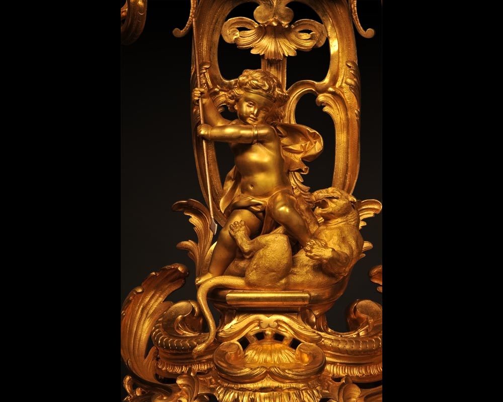 Henri HOUDEBINE and DEMAY « Cherubs on the hunt » Pair of candelabras presented at the Universal Exhibition of 1855 Henri HOUDEBINE and DEMAY « Cherubs on the hunt » Pair of candelabras presented at the Universal Exhibition of 1855-3