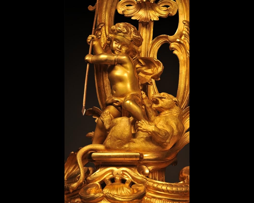 Henri HOUDEBINE and DEMAY « Cherubs on the hunt » Pair of candelabras presented at the Universal Exhibition of 1855 Henri HOUDEBINE and DEMAY « Cherubs on the hunt » Pair of candelabras presented at the Universal Exhibition of 1855-4