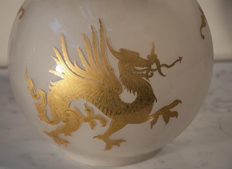 Magnificent Satzuma vase with man and woman decor mounted as a lamp with bronzes attributed to Ferdinand Barbedienne Magnificent Satzuma vase with man and woman decor mounted as a lamp with bronzes attributed to Ferdinand Barbedienne-8