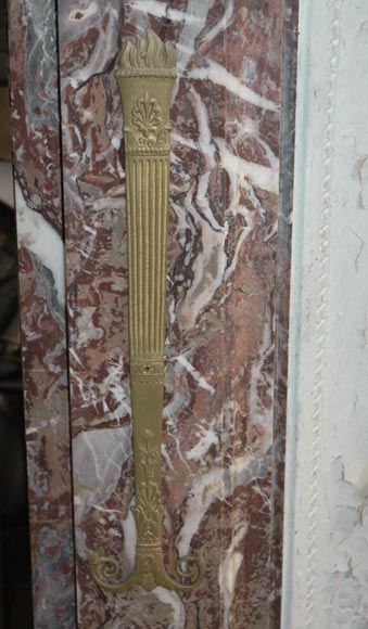 Transition style fireplace with bronze ornaments Transition style fireplace with bronze ornaments-5