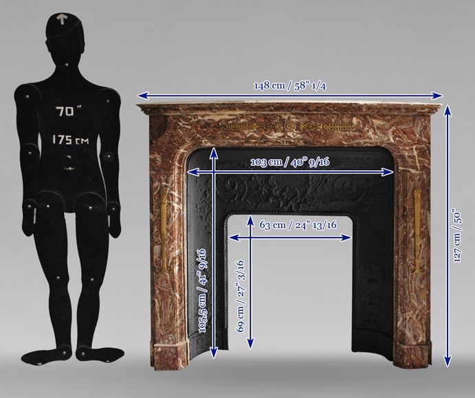 Transition style fireplace with bronze ornaments Transition style fireplace with bronze ornaments-8